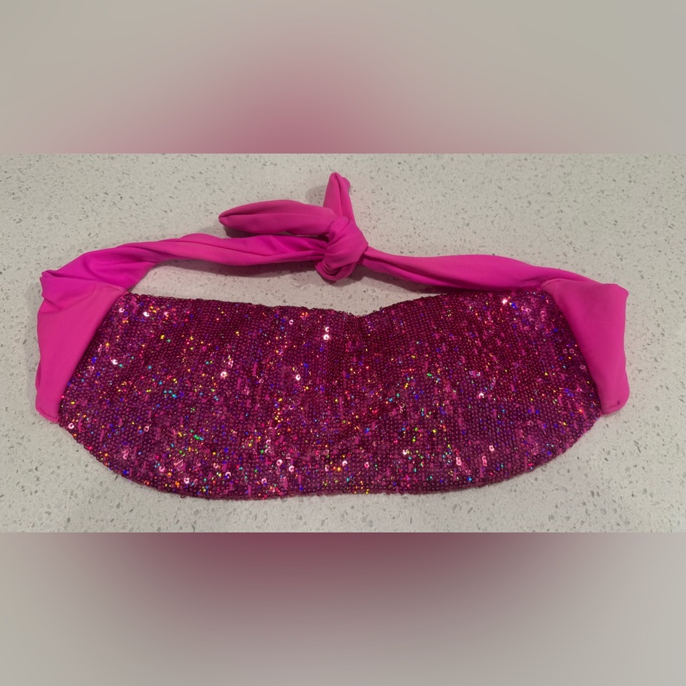 Victoria's Secret Fuchsia Sequin Bikini Top